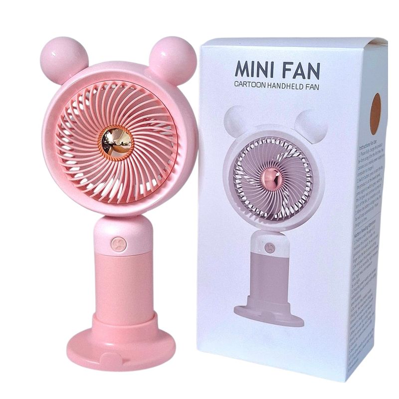 GENERICO - Mini Ventilador de Mano Eléctrico Portátil Recargable Rosa