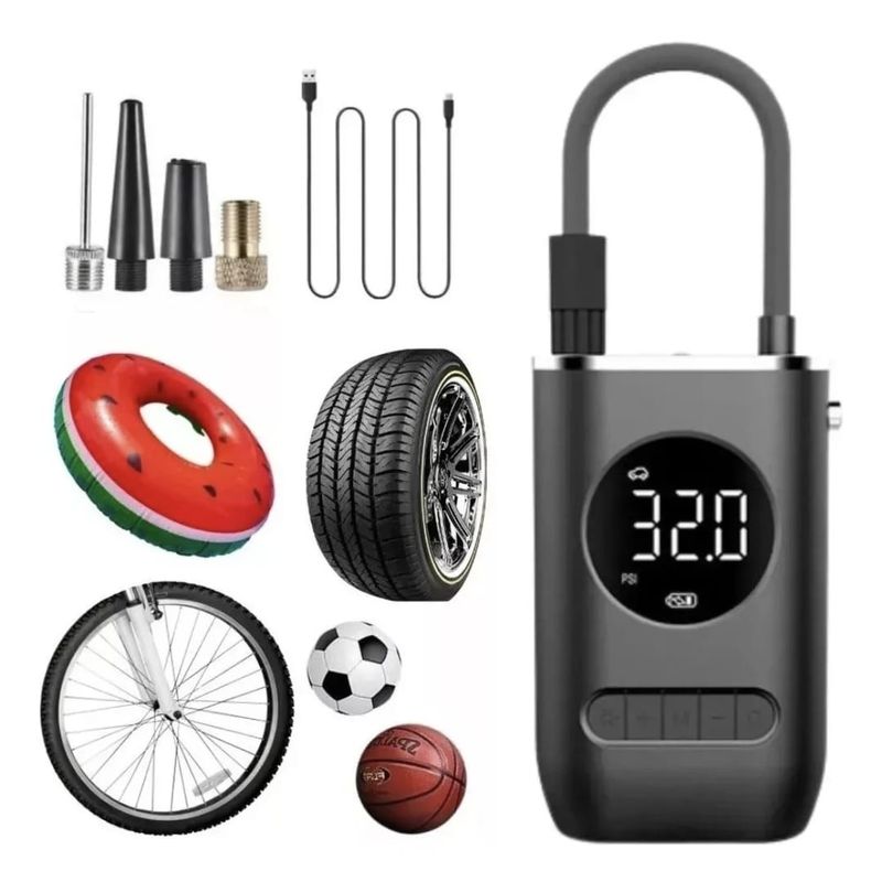 GENERICO - Inflador De llantas Portátil Recargable Carro Moto Bicicleta