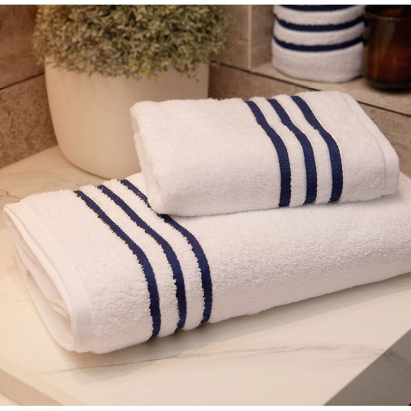 DISTRIHOGAR - Set Toallas 1 de Cuerpo más 1 de Manos 100% Algodón 550 gr Spa Azul