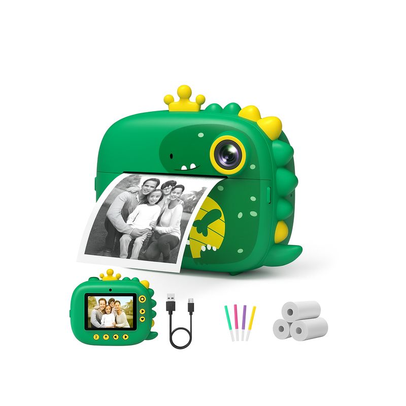 GENERICO - Cámara Impresora Infantil Dinosaurio Verde