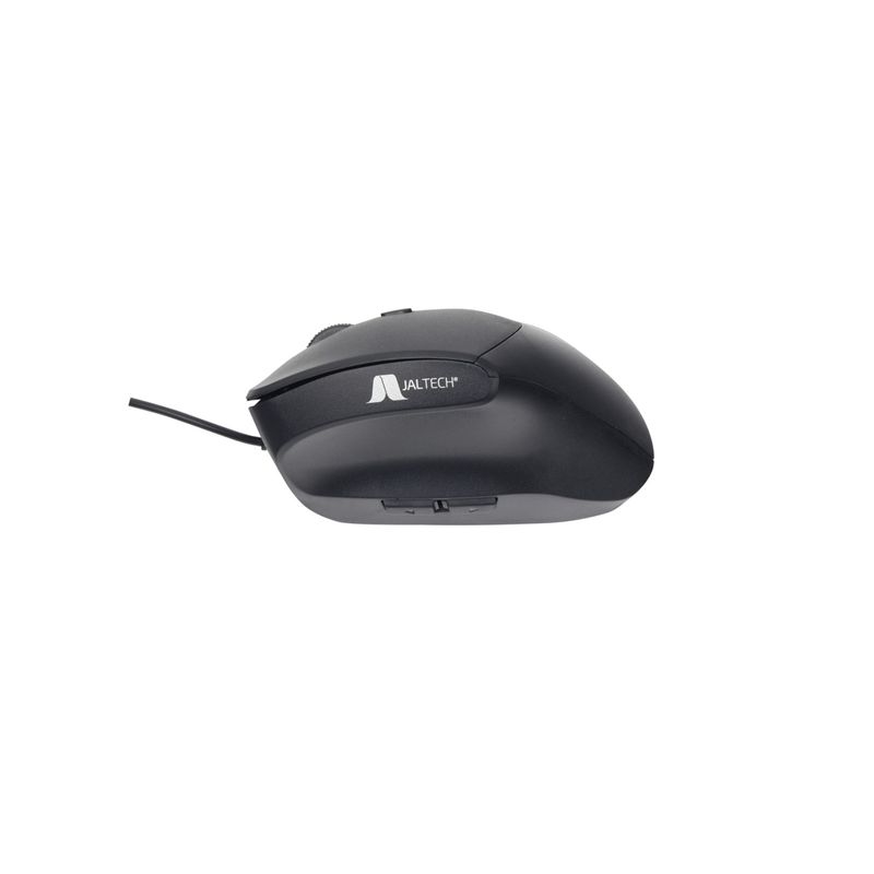 JALTECH - Mouse Ergonomico Cable 6d Usb Con 6 Botones Jaltech Negro