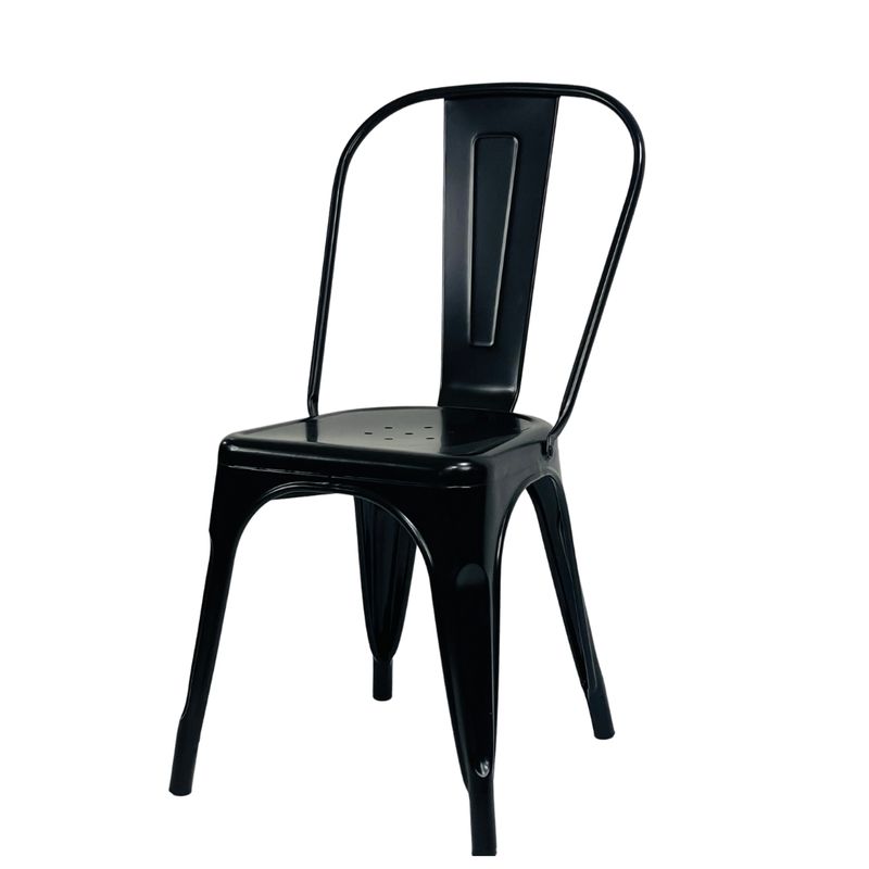GENERICO - Silla Tolix Metálica Comedor Cafetería Restaurante COLOR NEGRO KIT X2