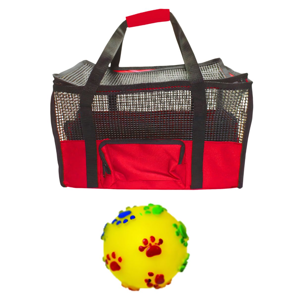 HALLY PET - Maletín Cargador Gra + Juguete Med Rojo