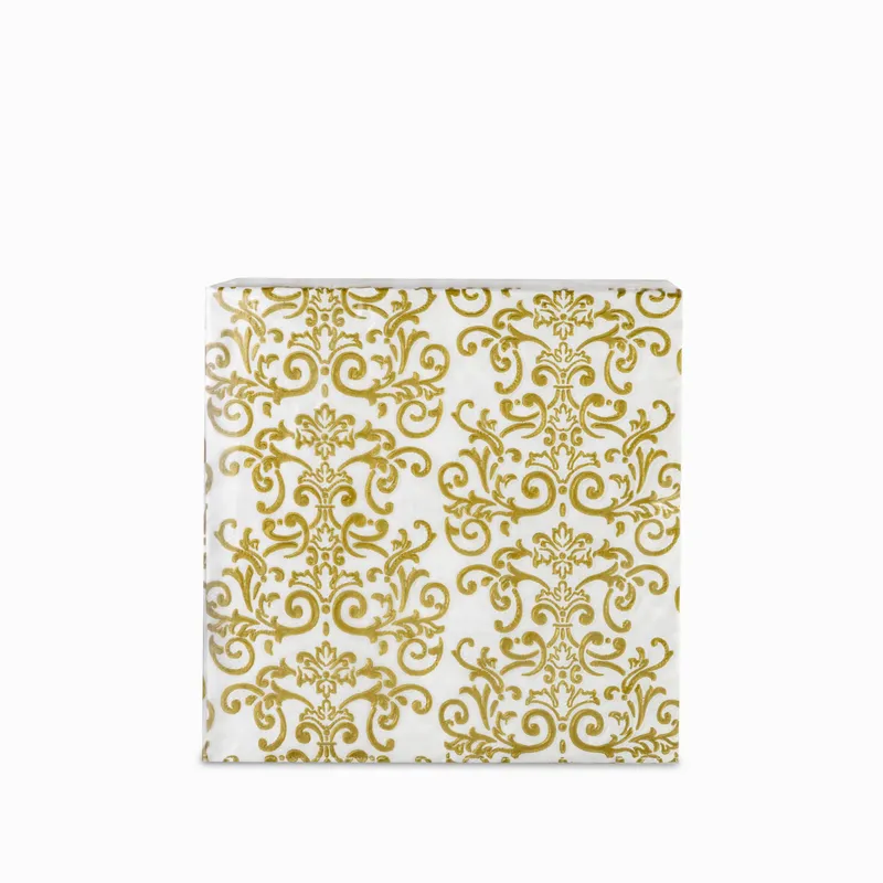 AMBIENTE GOURMET - Servilletas arabescos dorado y blanco