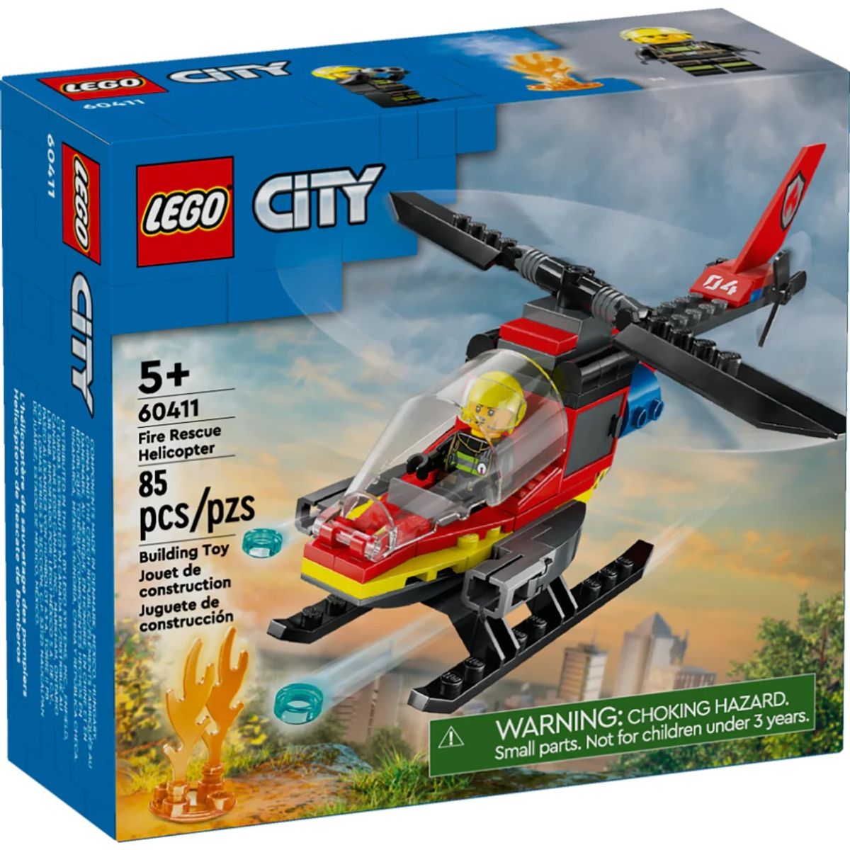 LEGO - Juego Lego Helicóptero Bomberos 85 Piezas Para Niños