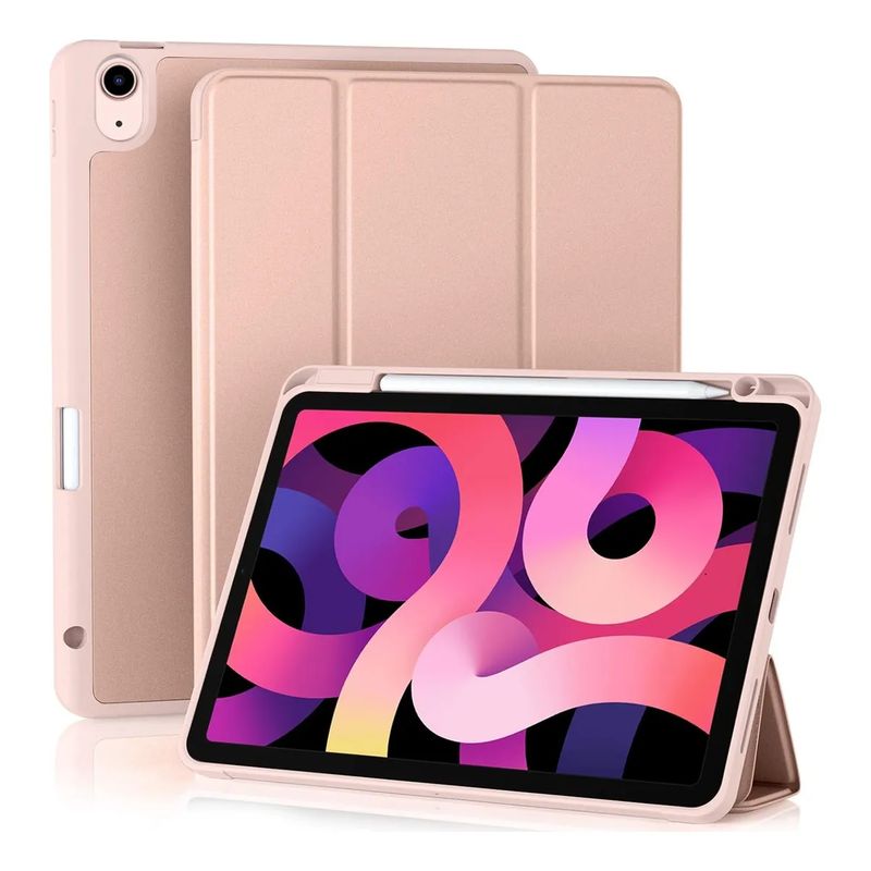 GENERICO - Estuche Smart Case Espacio De Pencil Para iPad 10.2 7/8/9 gen rosa