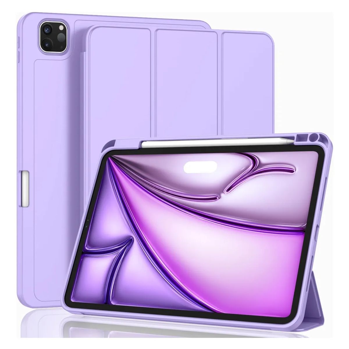 GENERICO - Estuche Funda Smart Case Espacio De Pencil Para iPad air 4 lila