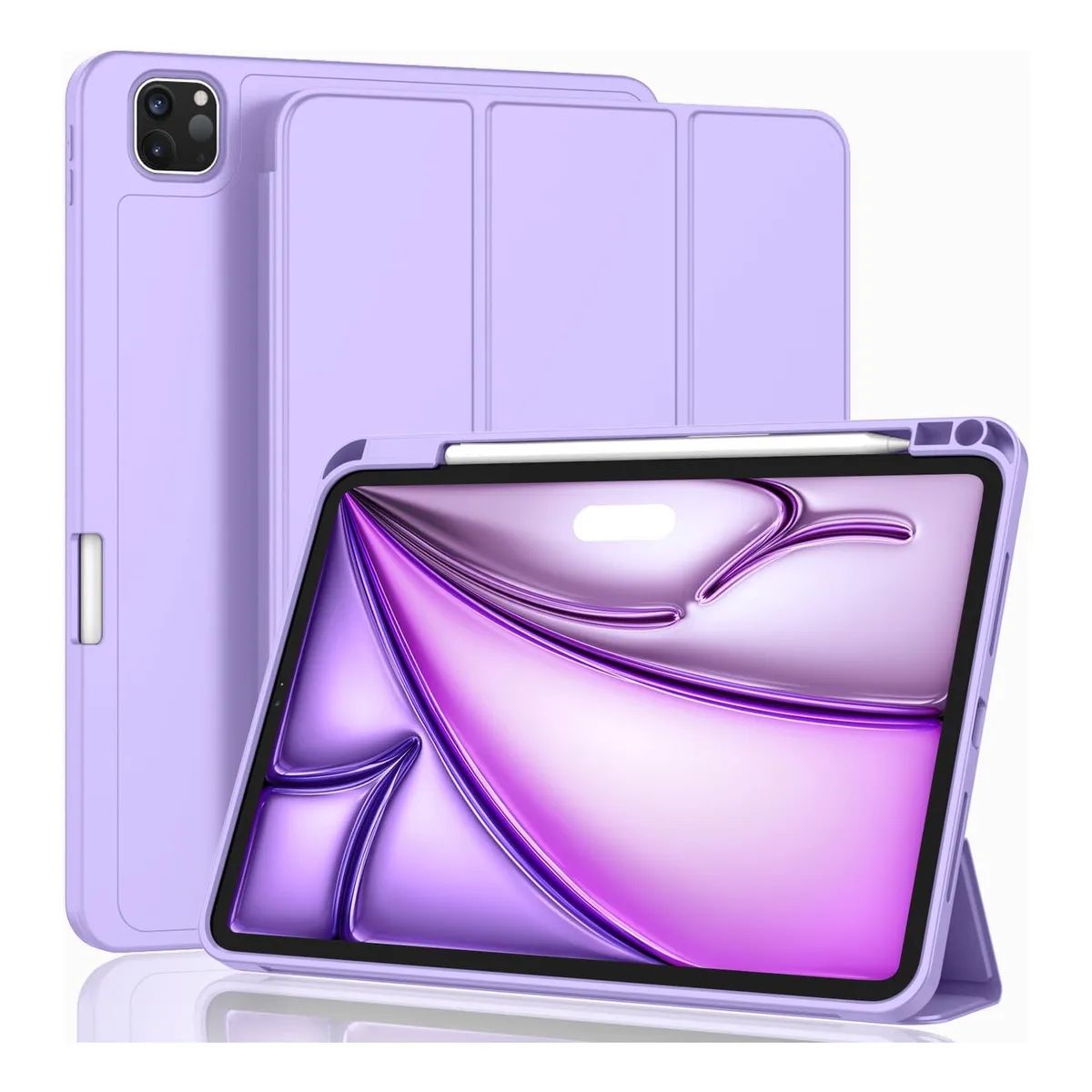 GENERICO - Estuche Funda Smart Case Espacio De Pencil Para iPad air 4 lila