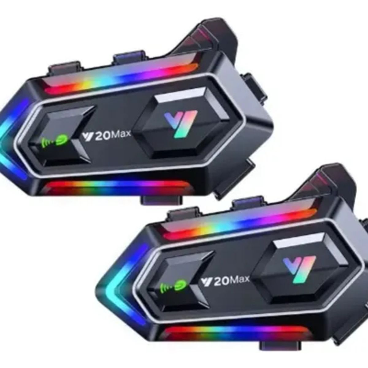 GENERICO - x2 Intercomunicador Con Bluetooth Y20 Max Luz Rgb V53 Ip67