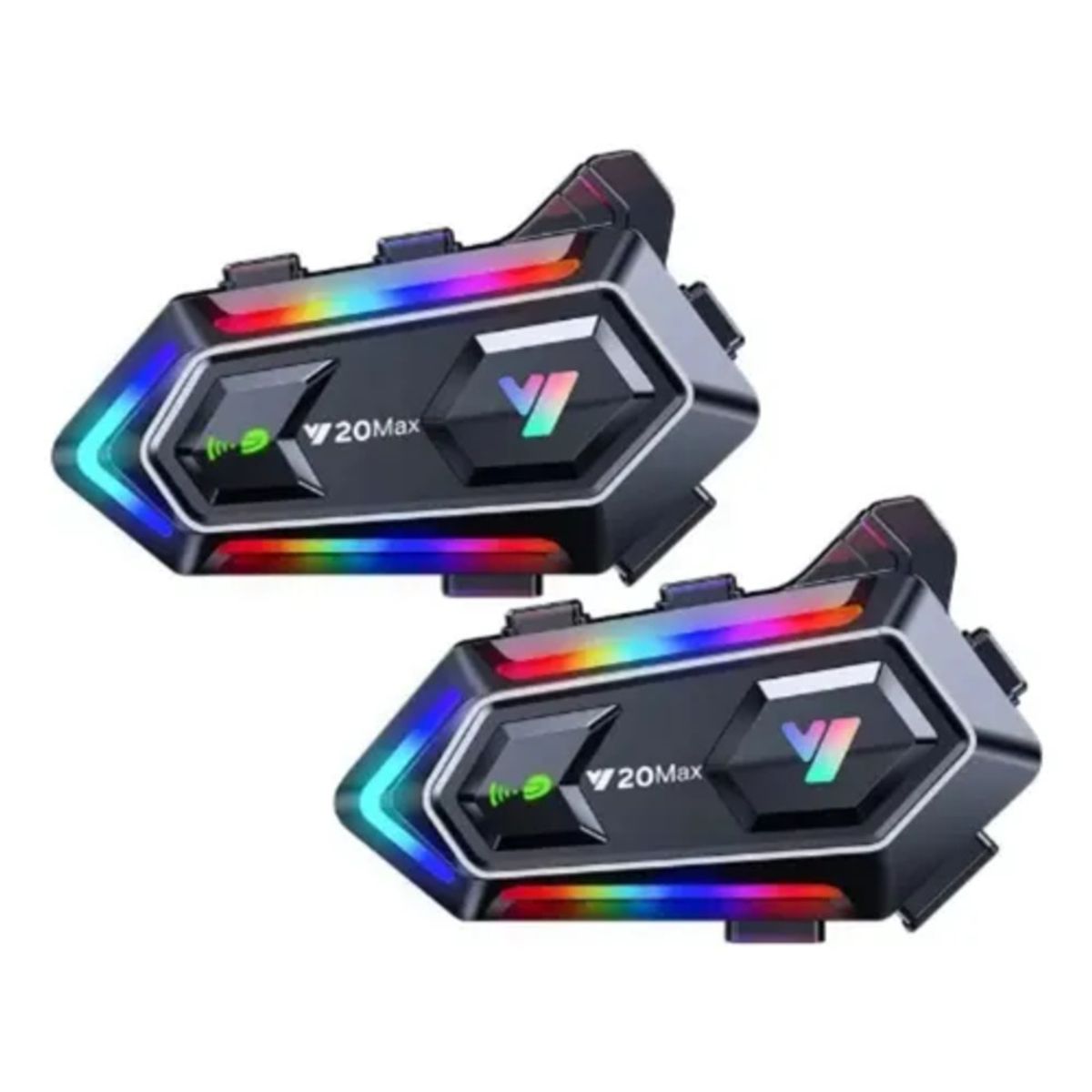 GENERICO - x2 Intercomunicador Con Bluetooth Y20 Max Luz Rgb V53 Ip67