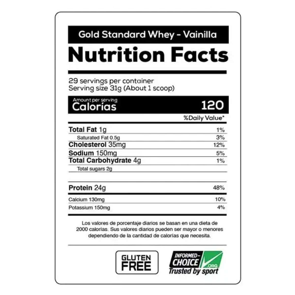 OPTIMUM NUTRITION - Gold Standard 100% Whey Optimum Nutrition Vainilla 10LB