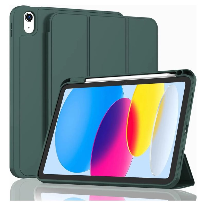 GENERICO - Estuche Funda Smart Case Espacio De Pencil Para iPad 11 a16 verde