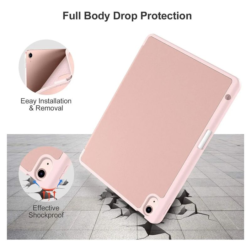 GENERICO - Estuche Funda Smart Case Espacio De Pencil Para iPad 11 a16 rosa
