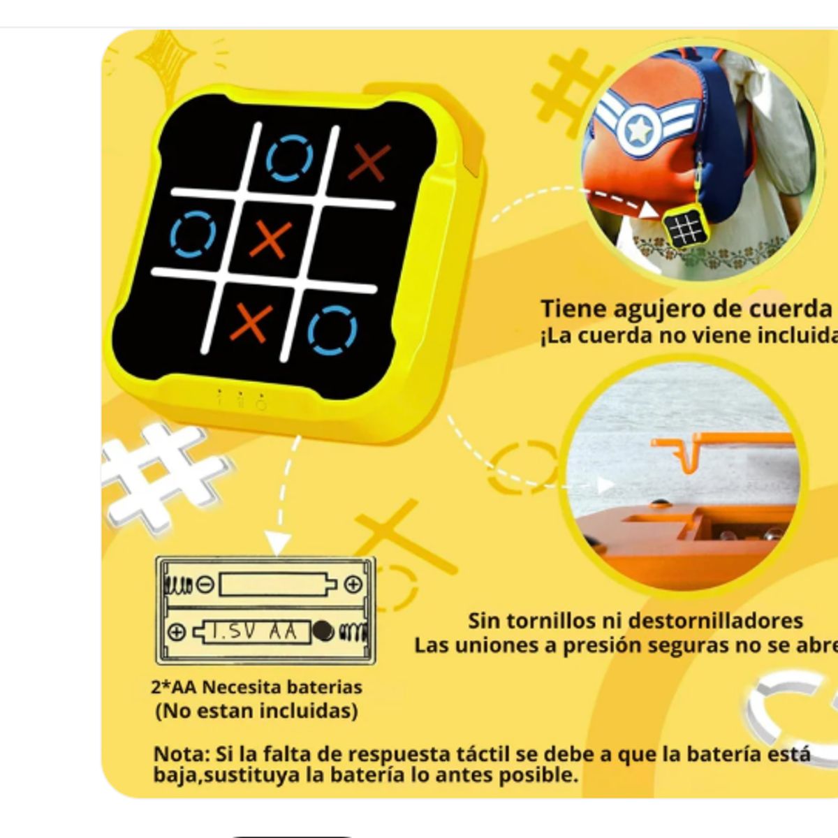 GENERICO - Juego de Mesa triqui electronico Tic tac