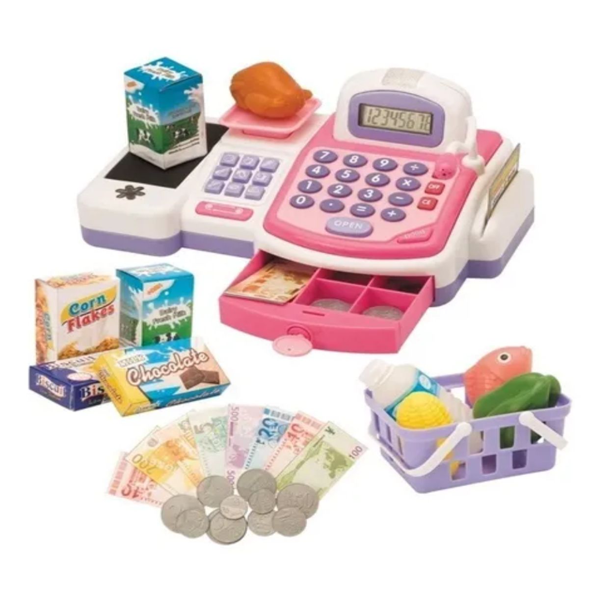 MARKET TOYS - Máquina Registradora Infantil De Supermercado Calculadora
