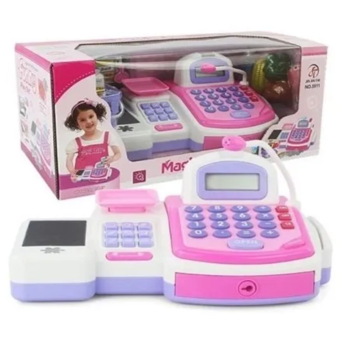 MARKET TOYS - Máquina Registradora Infantil De Supermercado Calculadora