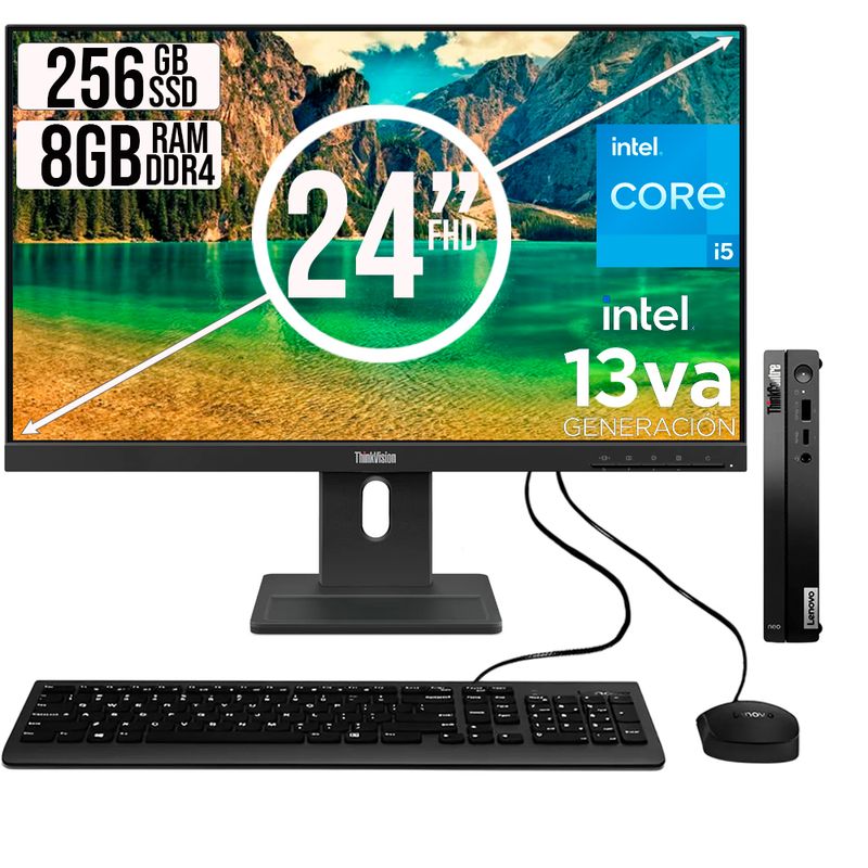 LENOVO - COMPUTADOR LENOVO TINY INTEL CORE I5-13420H SSD 256GB RAM 8GB 24 FHD E24-30