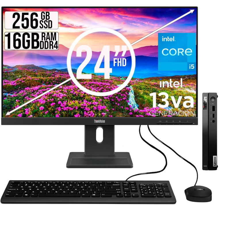 LENOVO - COMPUTADOR LENOVO TINY INTEL CORE I5-13420H SSD 256GB RAM 16GB 24 FHD E24-30