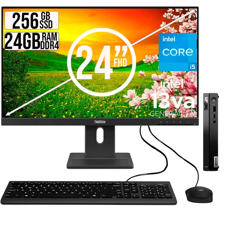LENOVO - COMPUTADOR LENOVO TINY INTEL CORE I5-13420H SSD 256GB RAM 24GB 24 FHD E24-30