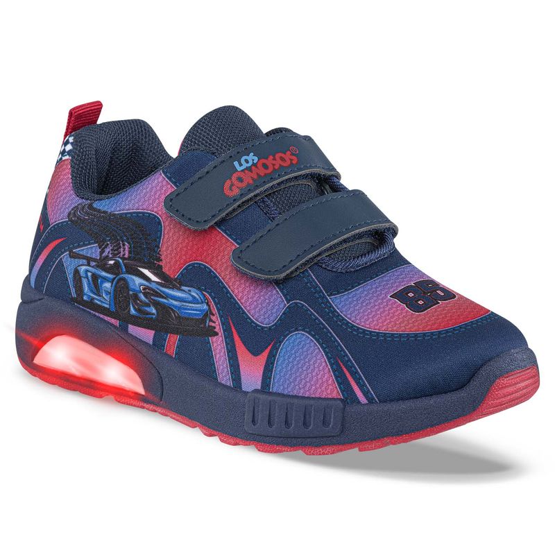 LOS GOMOSOS - Tenis con Luces Kenok Azul O-Rojo para Niño Los Gomosos
