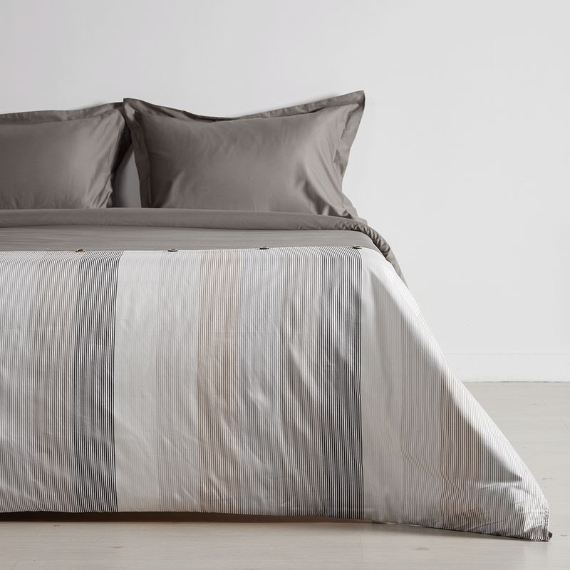 DISTRIHOGAR - Cover Duvet - Funda Plumón 300 Hilos 100% Algodón London Stripes Queen