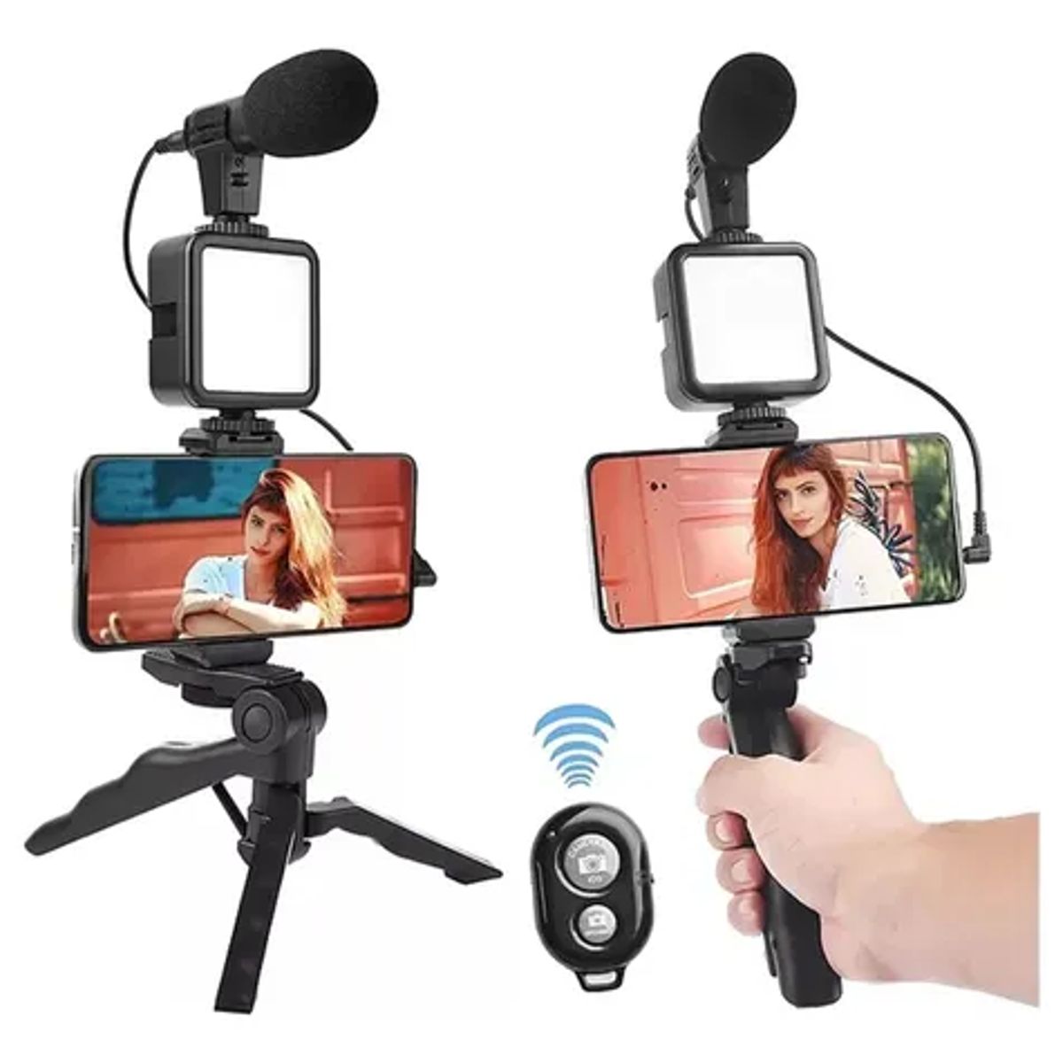 SHUNGA - Soporte Celular Con Luz Y Microfono Soporte