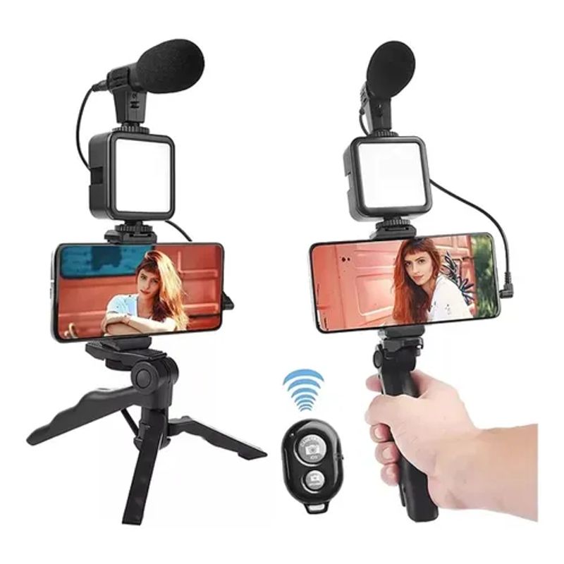 SHUNGA - Soporte Celular Con Luz Y Microfono Soporte