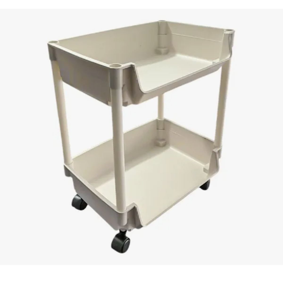 INNOVA - Mini Organizador Armable Pequeño 2 Niveles Con Ruedas Plástico