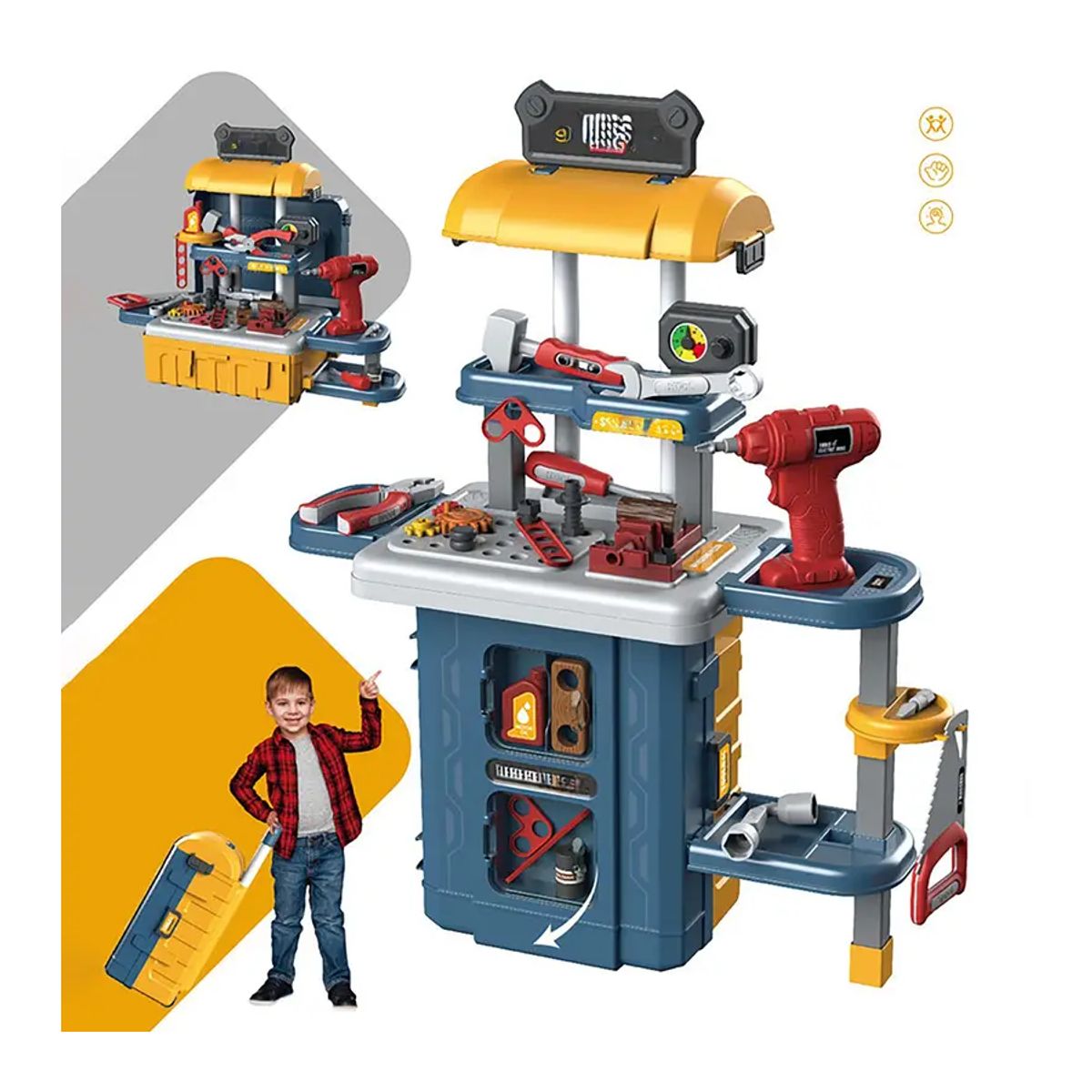 MARKET TOYS - Maleta Set De Herramienta Tool Set 46 Pcs