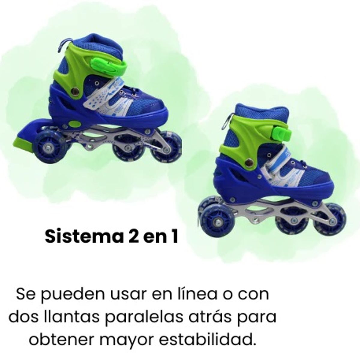GENERICO - Patines Semiprofeccionales Ajustables Para Niños Con 4 Llantas