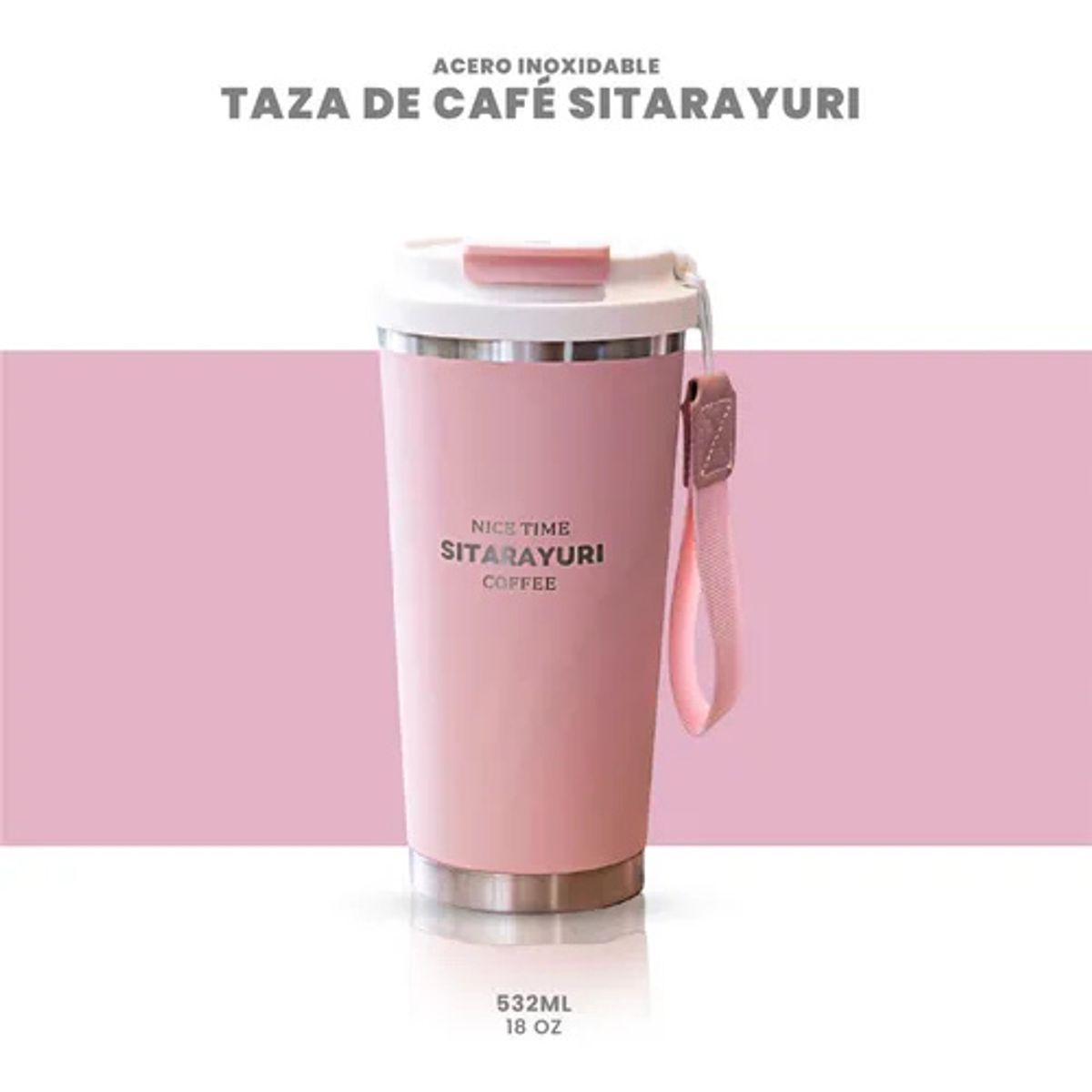 INNOVA - Termo Vaso Acero Inoxidable 532 Ml Frío Calor Rosado