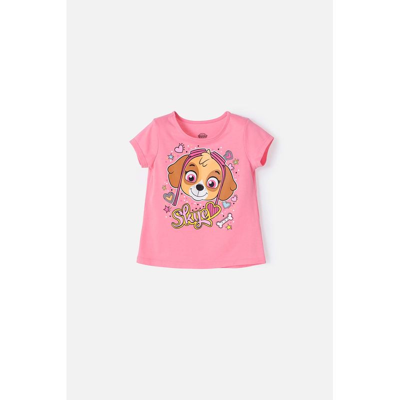 NICKELODEON - Camiseta de Paw Patrol rosada manga corta para niña 2T a 5T
