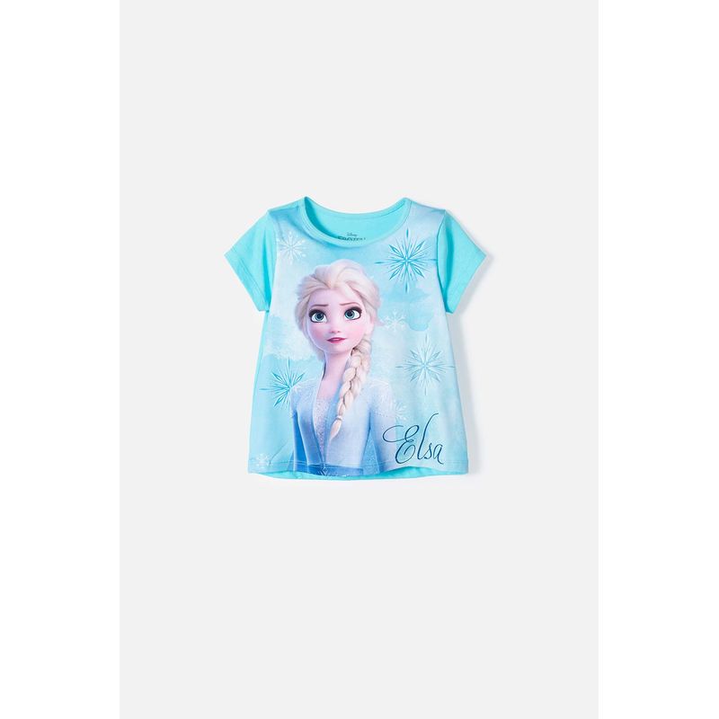 DISNEY - Camiseta de Frozen manga corta azul para niña