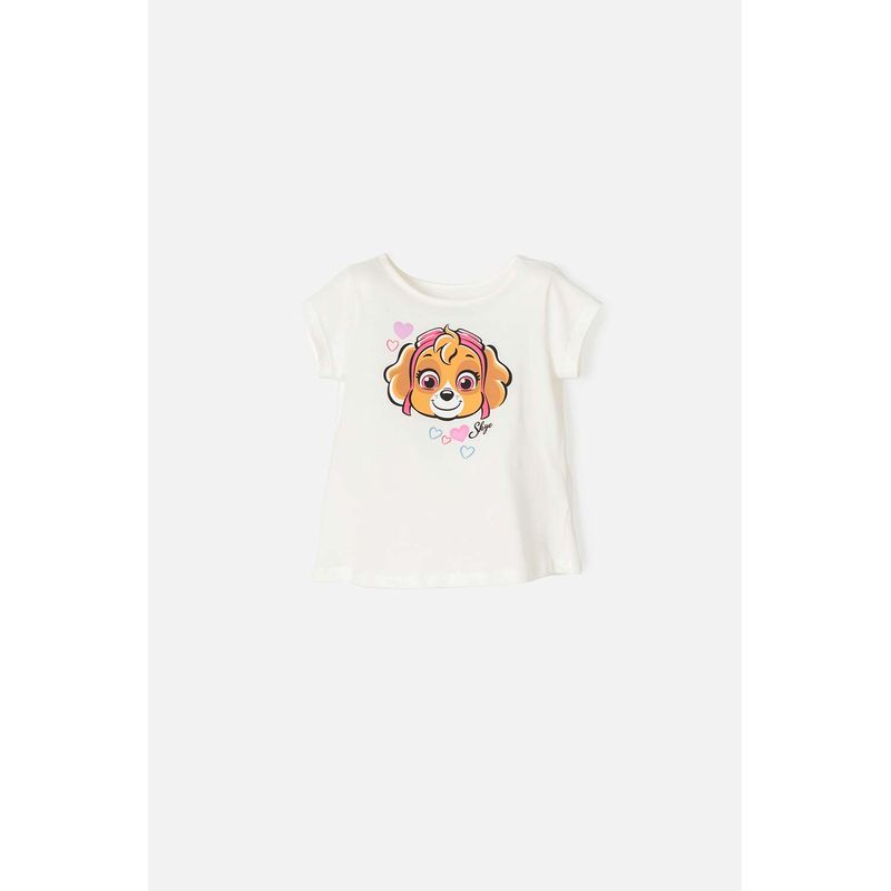 NICKELODEON - Camiseta de Paw Patrol blanca de manga corta para niña 2T a 5T