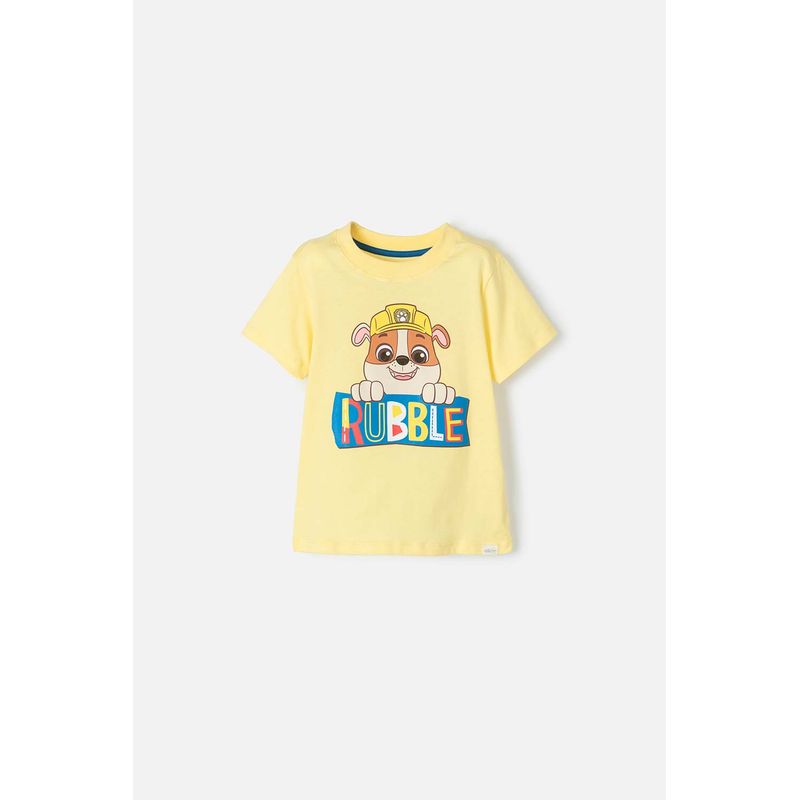 NICKELODEON - Camiseta de Paw Patrol estampada amarilla para niño de 2T a 5T