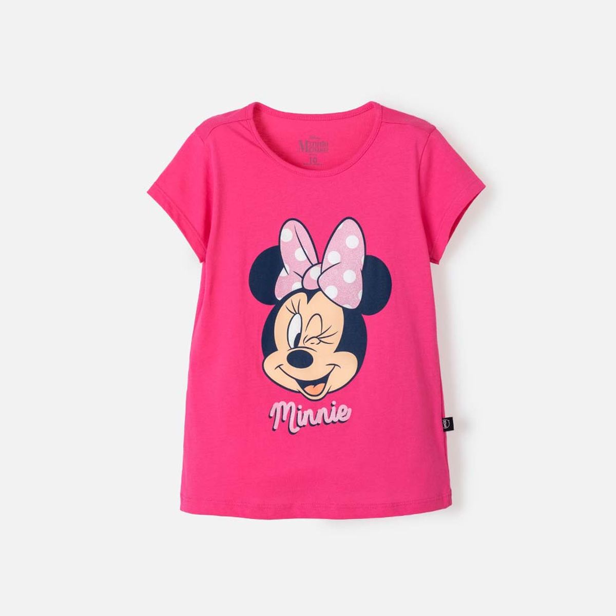 DISNEY - Camiseta de Minnie Mouse fucsia con detalles brillantes para niña