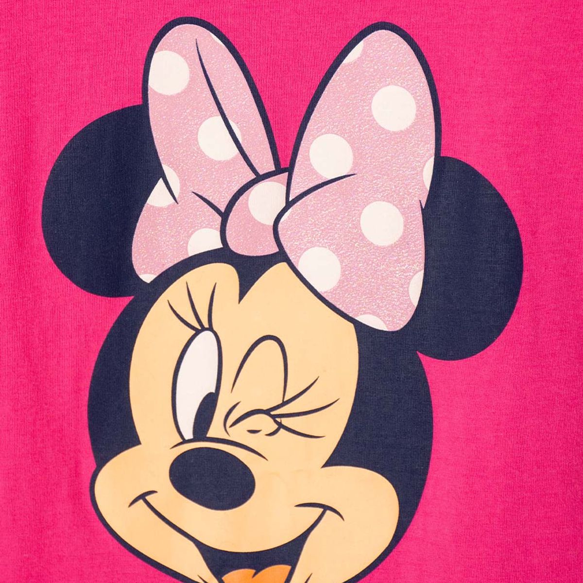 DISNEY - Camiseta de Minnie Mouse fucsia con detalles brillantes para niña