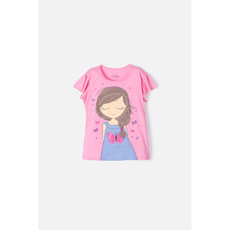 MIC - Camiseta de Mic manga corta rosada para niña