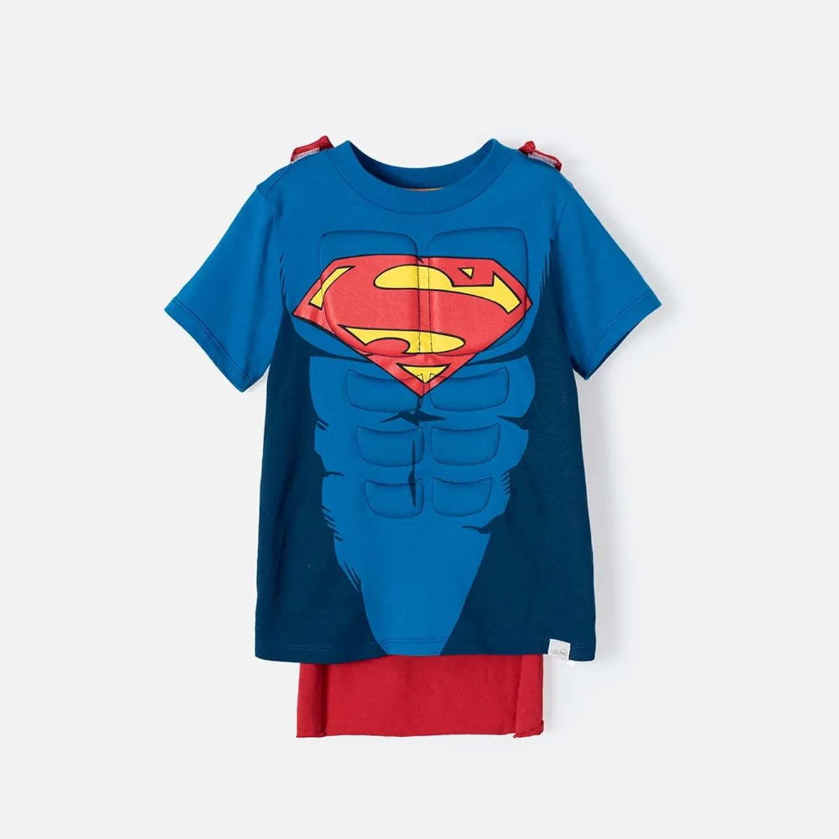 DC COMICS - Camiseta de Superman con capa removible para niño de 2T a 5T