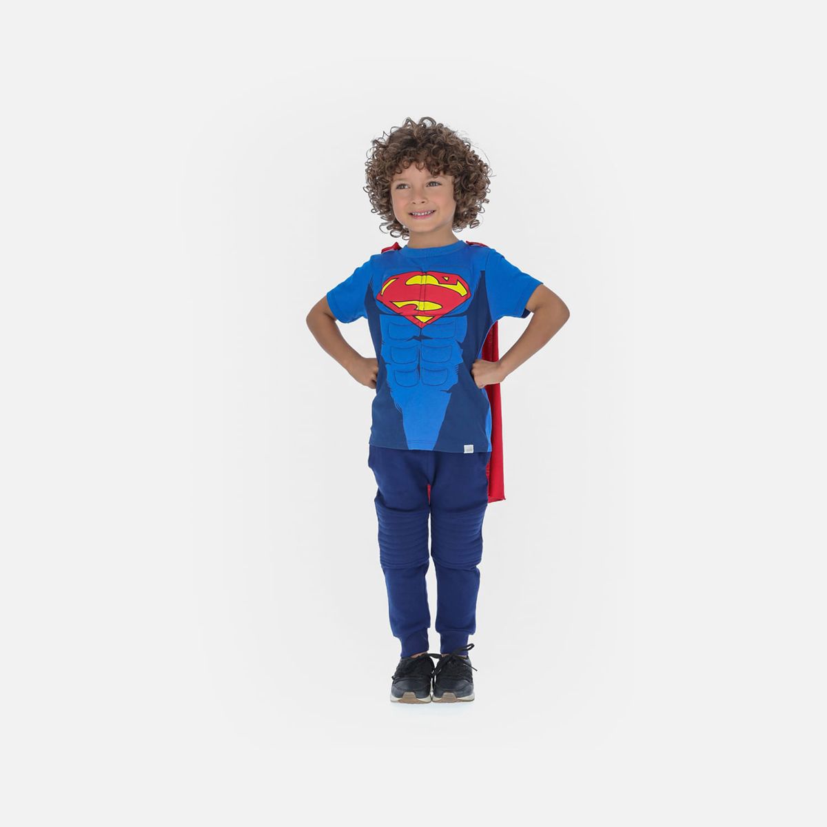 DC COMICS - Camiseta de Superman con capa removible para niño de 2T a 5T