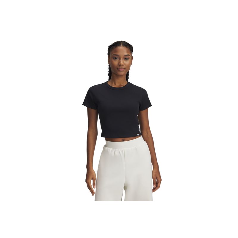 UNDER ARMOUR - Camiseta Mujer Under Armour RIVAL RIB BABY TEE Negro UNDER ARMOUR