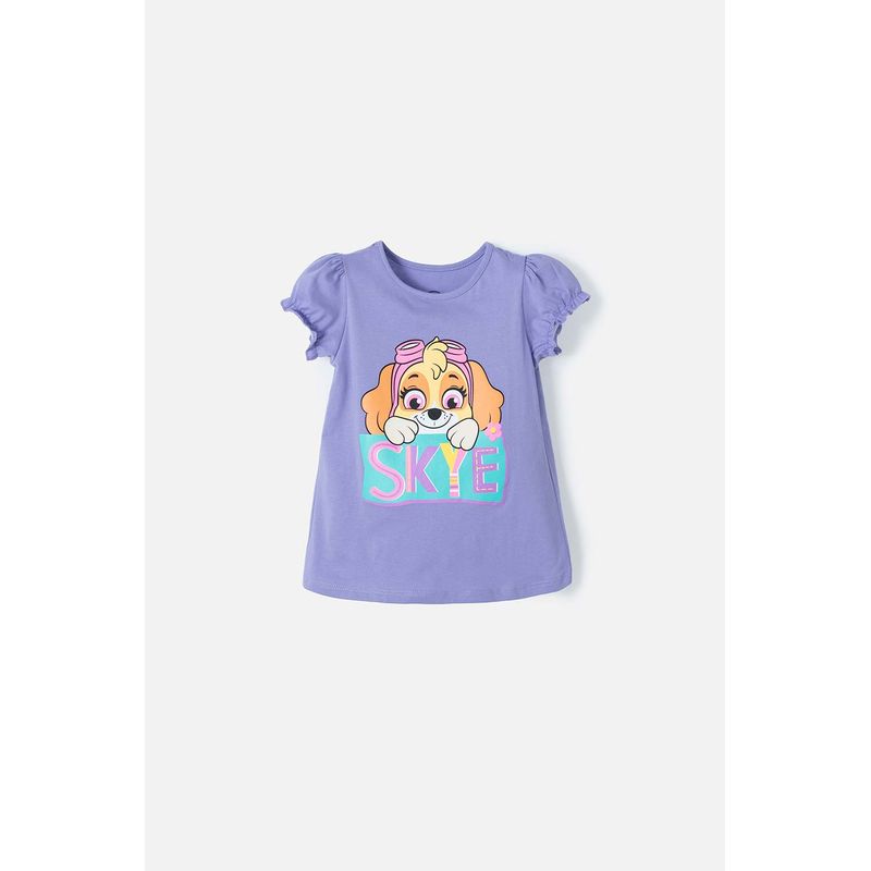 NICKELODEON - Camiseta de Paw Patrol manga corta lila para niña 2T a 5T