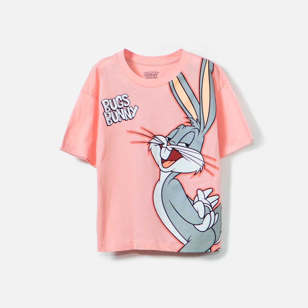 WARNER BROS - Camiseta de Bugs Bunny manga corta mandarina para niña