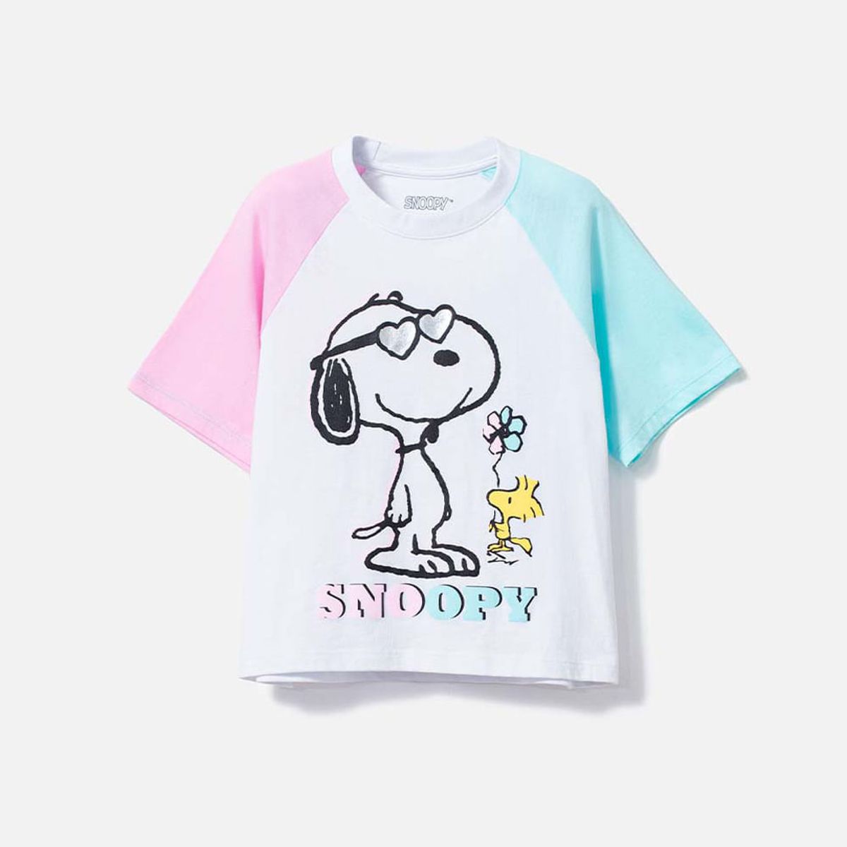 SNOOPY - Camiseta de Snoopy manga corta multicolor para niña