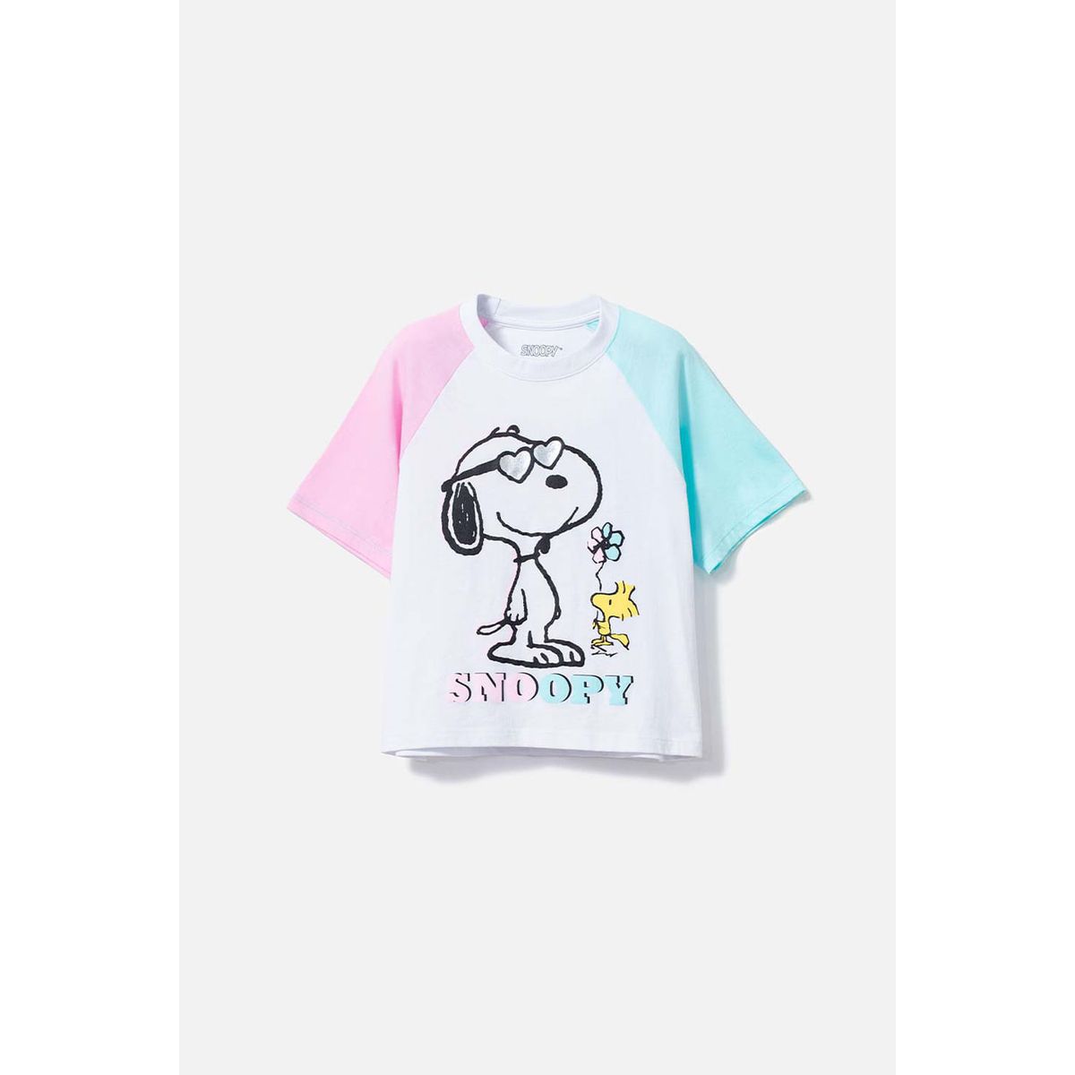 SNOOPY - Camiseta de Snoopy manga corta multicolor para niña