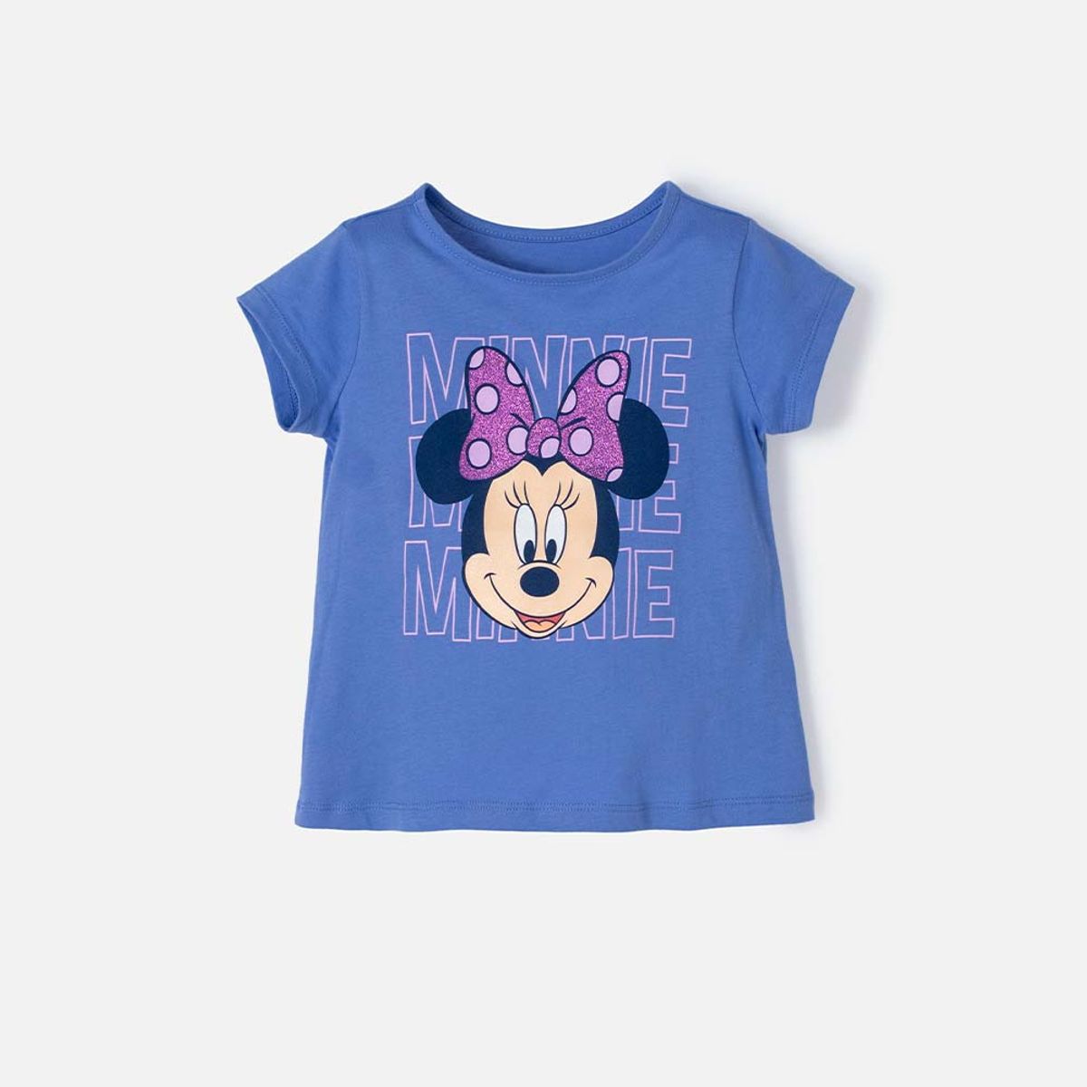 DISNEY - Camiseta de Minnie Mouse azul manga corta para niña 2T a 5T