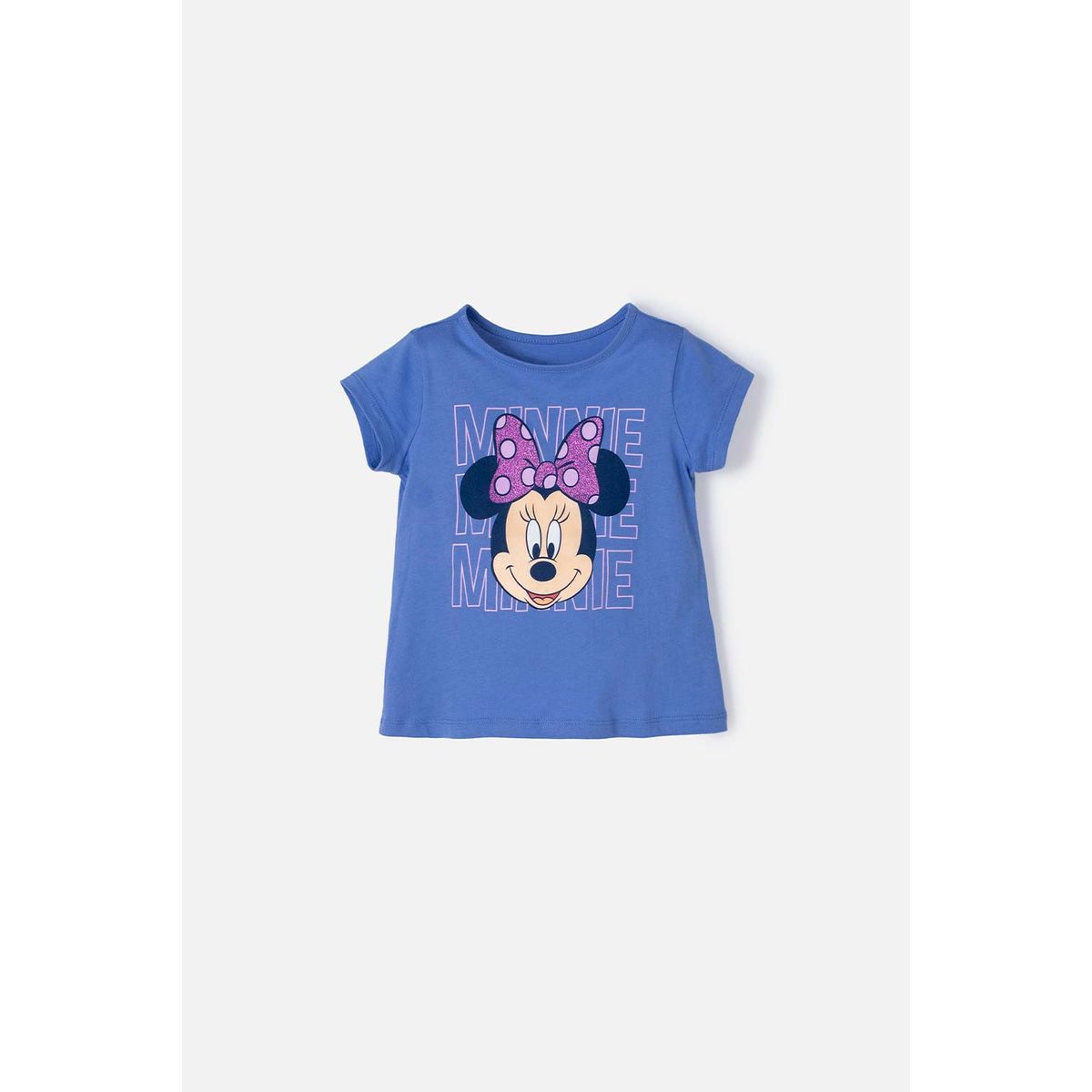 DISNEY - Camiseta de Minnie Mouse azul manga corta para niña 2T a 5T