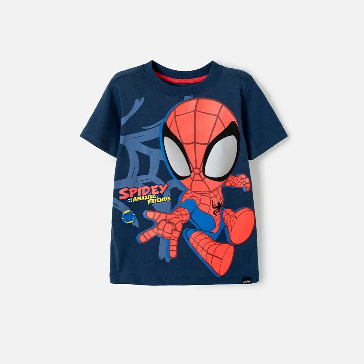 MARVEL - Camiseta de Spider-man manga corta azul para niño