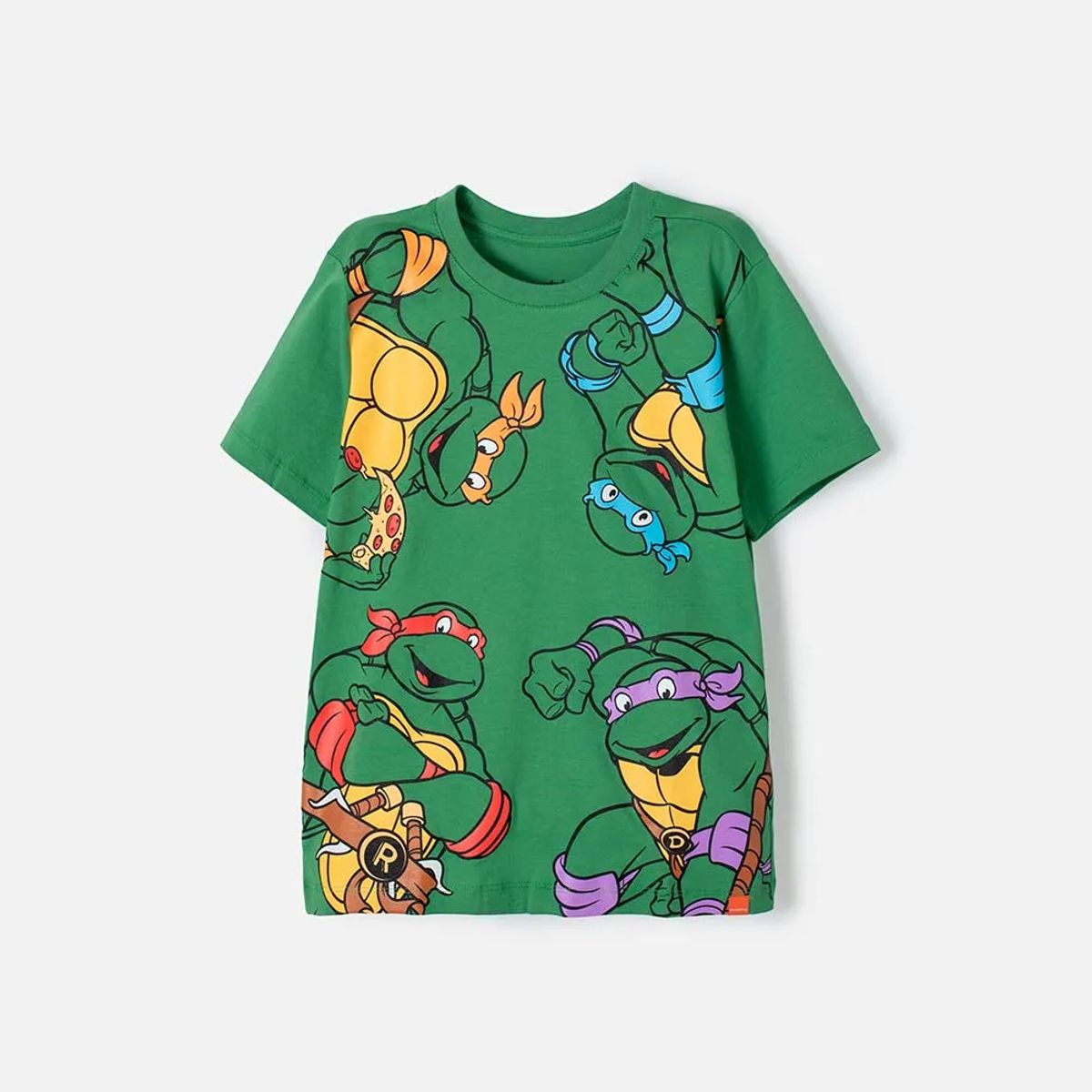 NICKELODEON - Camiseta de las Tortugas Ninja manga corta verde para niño