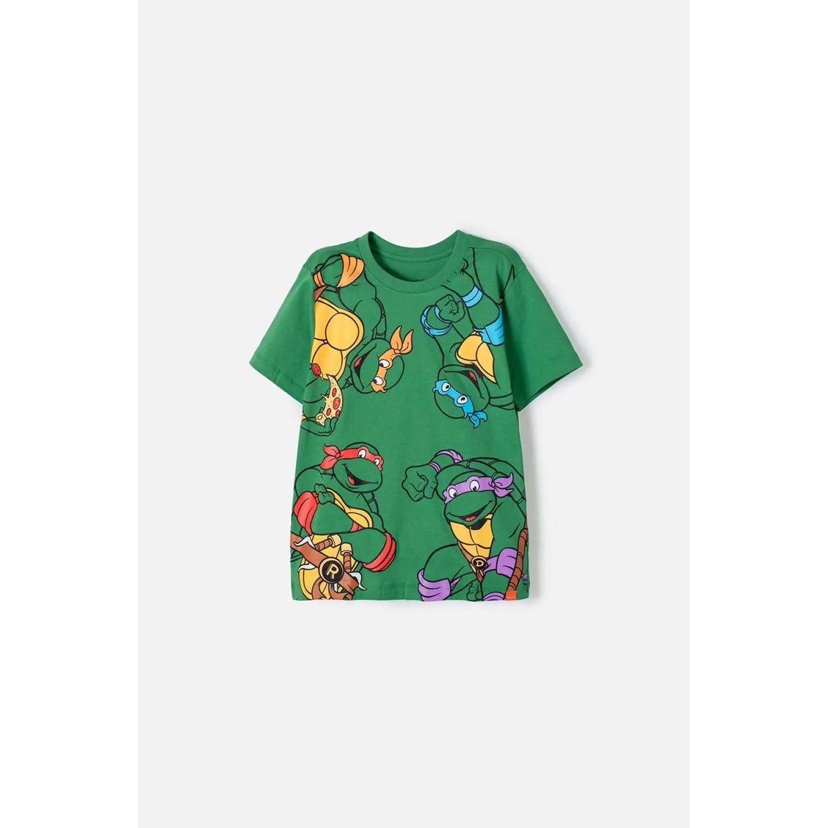 NICKELODEON - Camiseta de las Tortugas Ninja manga corta verde para niño